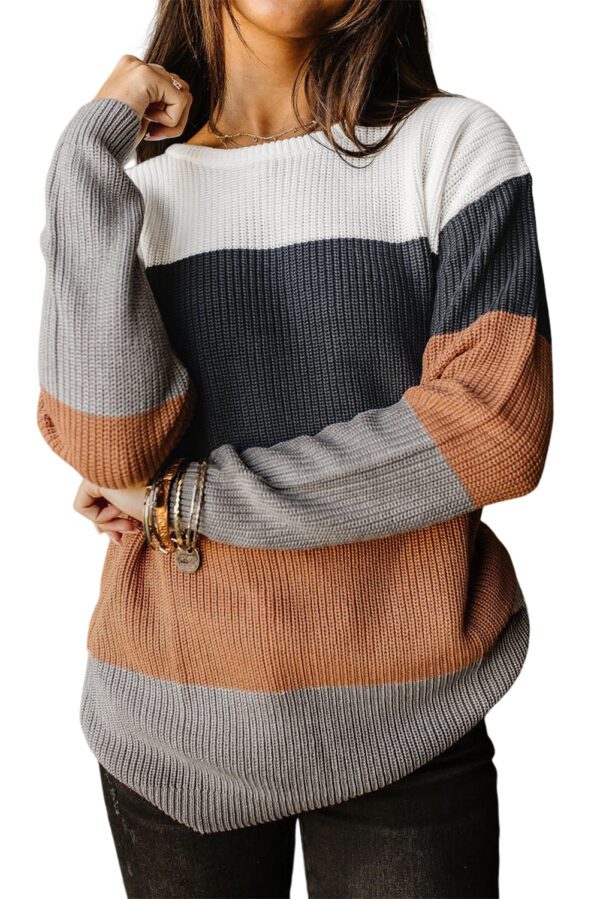 Color Block O-Neck Sweater - Image 16