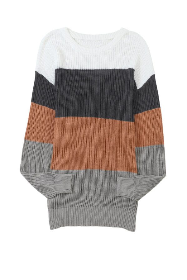 Color Block O-Neck Sweater - Image 18